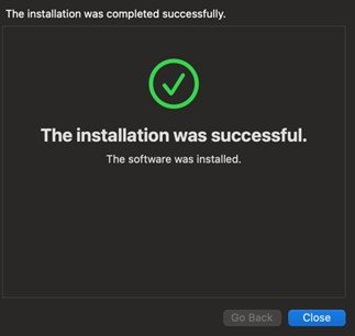Additional Screen Prompt to confirm the file install completed